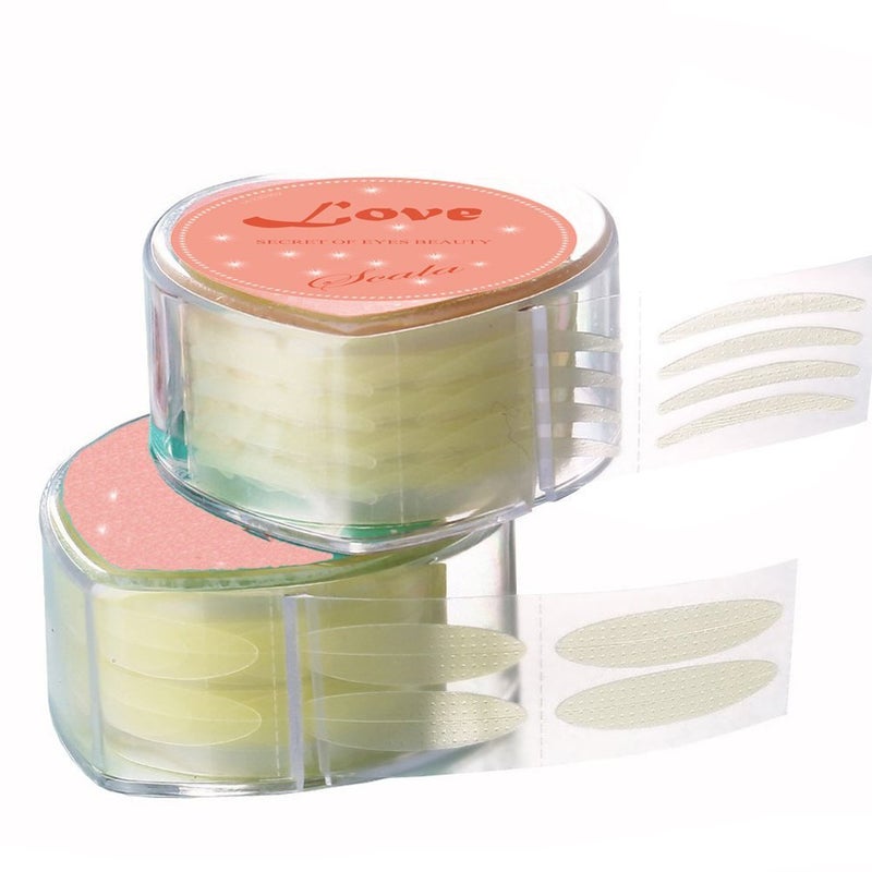 Dedila Pro 600Pcs by a Box Makeup Breathable Eyelid Tape Big Eye Decoration Invisible Double Fold Eyelid Shadow Sticker Double Eyelid Tape Tool(with Fork rods) (Wide) - Image 1